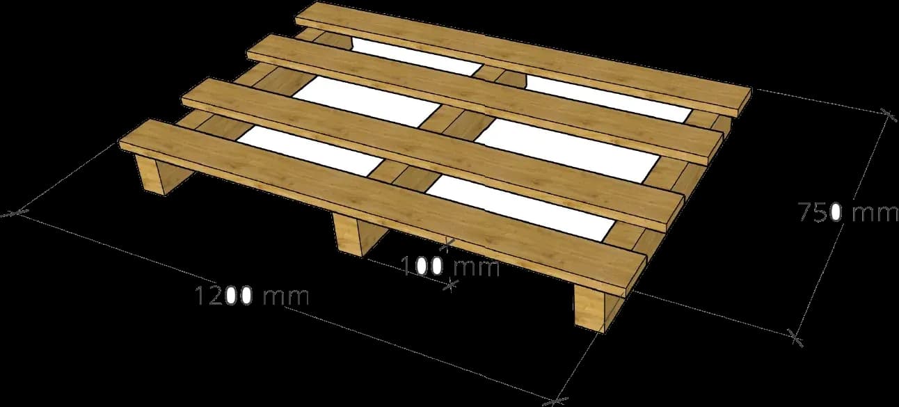 Paleta 75 × 120 cm, 1 250 kg